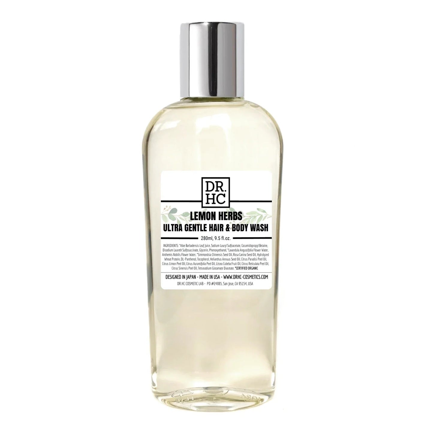 DR.HC Ultra Gentle Hair & Body Wash - Lemon Herbs (280ml, 9.5 fl.oz.) (pH Balancing, Skin toning, Anti-acne + Anti-dandruff, Anti-hair loss...)